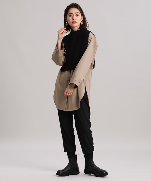 INED（イネド）の「2WAYワイドシャツ（シャツ/ブラウス・レディース・キャメル/ストライプ/オフホワイト・9号/5号）」の16枚目の写真