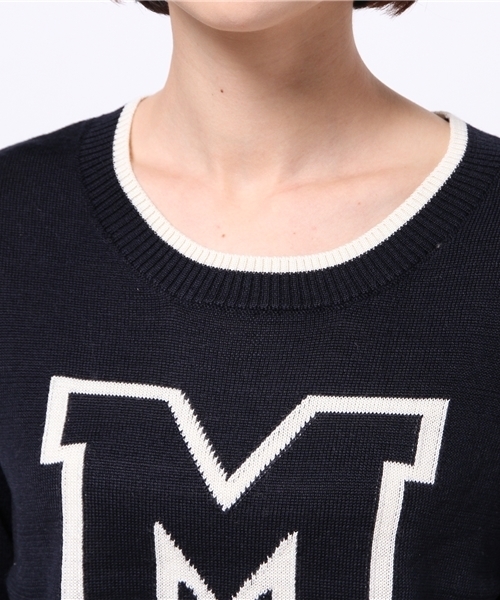 DISCOAT(ディスコート)の「【Discoat】Mロゴプルオーバー(ニット/セーター・レディース・オフホワイト/ネイビー・フリ-)」の7枚目の写真