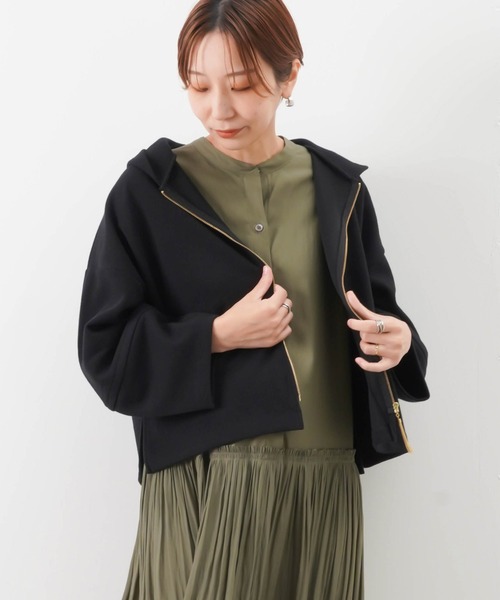 malla(マーラ)の「malla マーラ ブークレダンボールパーカー(パーカー・レディース・ライトグレー/ブラック/オレンジ・FREE)」の2枚目の写真