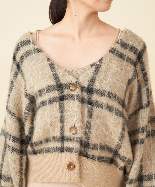 ROYAL PARTY（ロイヤルパーティー）の「シャギーニットアンサンブル（ニット/セーター・レディース・チェック/ブラック/ブルー・FREE）」の22枚目の写真