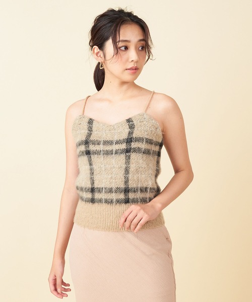 ROYAL PARTY（ロイヤルパーティー）の「シャギーニットアンサンブル（ニット/セーター・レディース・チェック/ブラック/ブルー・FREE）」の20枚目の写真