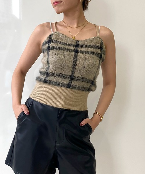 ROYAL PARTY（ロイヤルパーティー）の「シャギーニットアンサンブル（ニット/セーター・レディース・チェック/ブラック/ブルー・FREE）」の18枚目の写真