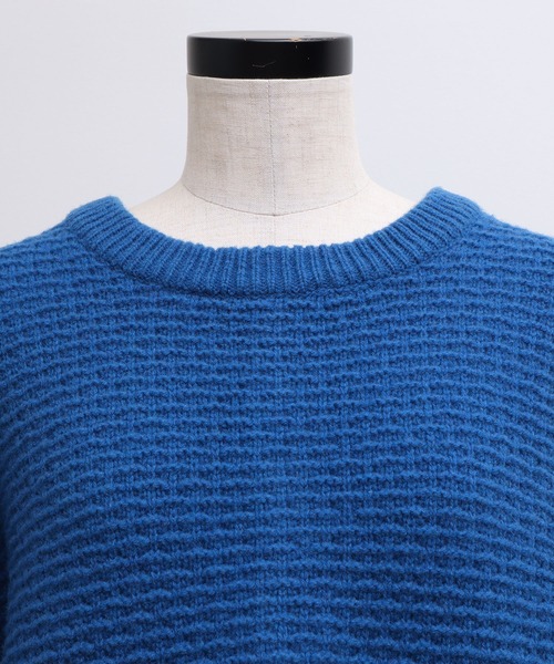 chambre de charme(シャンブルドゥシャーム)の「cdc ウール/ナイロン ブランケットステッチ プルオーバー(ニット/セーター・レディース・ブルー/ホワイト/レッド・FREE)」の8枚目の写真