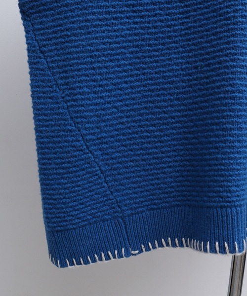 chambre de charme(シャンブルドゥシャーム)の「cdc ウール/ナイロン ブランケットステッチ プルオーバー(ニット/セーター・レディース・ブルー/ホワイト/レッド・FREE)」の10枚目の写真