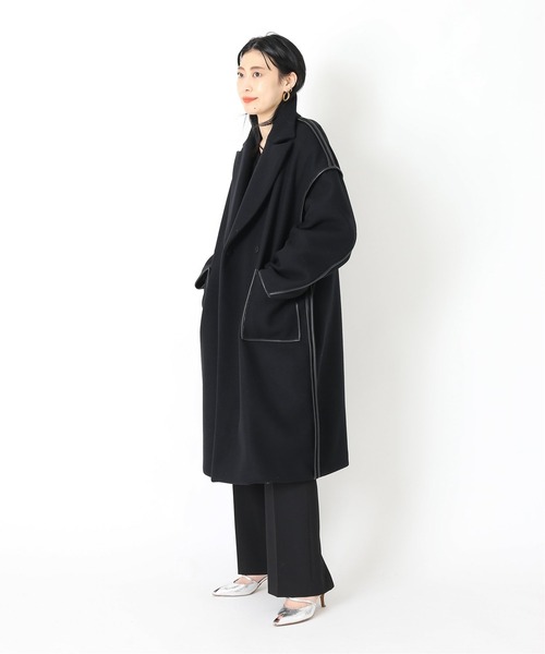 CITYSHOP（シティーショップ）の「OUT-SEAM PIPING コート（その他アウター・レディース・ブラック/ネイビー・FREE）」の14枚目の写真