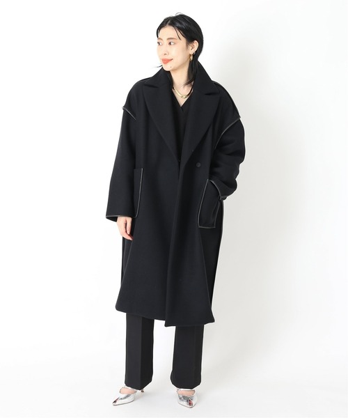 CITYSHOP（シティーショップ）の「OUT-SEAM PIPING コート（その他アウター・レディース・ブラック/ネイビー・FREE）」の19枚目の写真