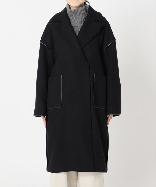 CITYSHOP（シティーショップ）の「OUT-SEAM PIPING コート（その他アウター・レディース・ブラック/ネイビー・FREE）」の5枚目の写真