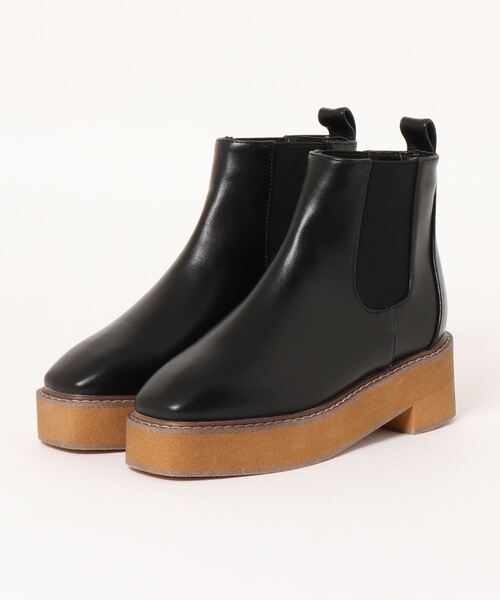 Green Parks(グリーンパークス)の「・minia サイドゴアブーツ*(ブーツ・レディース・ブラック・LL/S/M/L)」の2枚目の写真