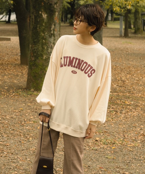 Ambre Neige(アンブルネージュ)の「カレッジロゴスウェット/【WEB/EC限定商品】(スウェット・レディース・ダークブラウン/アイボリー/モカ・FREE)」の7枚目の写真