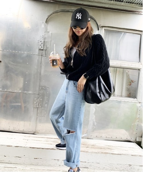 NANING9（ナンニング）の「NANING9 ニットジップパーカー（パーカー・レディース・ブラック・FREE）」の13枚目の写真