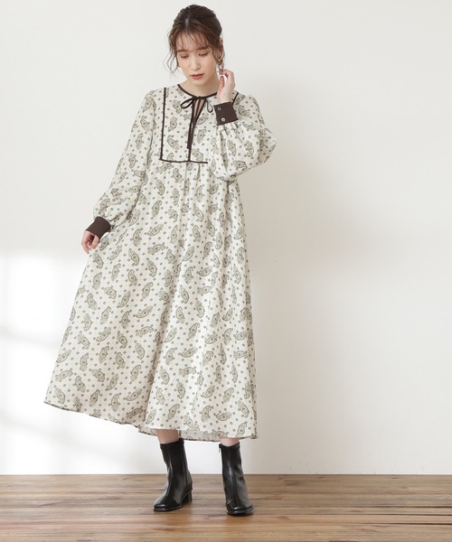 N.(N. Natural Beauty Basic)(エヌエヌナチュラルビューティーベーシック)の「【S Size Line】◆バイカラーパイピングワンピース(ワンピース・レディース・ホワイト系その他/ブラック系その他・SMALL/MEDIUM)」の4枚目の写真