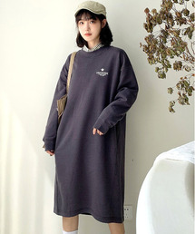 【neos -addictive design-】CONVERSE コンバース ルーズシルエット ロゴ スウェット ロング ワンピース