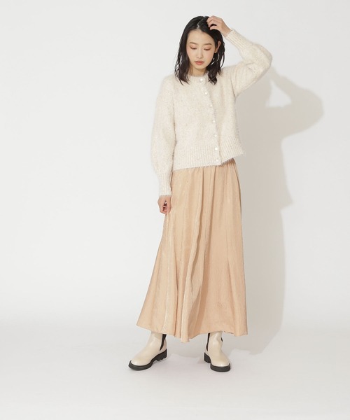 NATURAL BEAUTY BASIC（ナチュラルビューティーベーシック）の「ミックスヤーン×シャギーカーディガン（カーディガン/ボレロ・レディース・オフホワイト/ブルー/オレンジ・MEDIUM）」の10枚目の写真