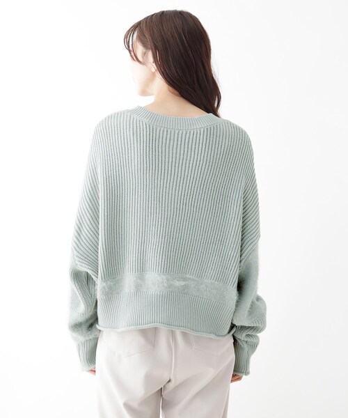 SHOO・LA・RUE（シューラルー）の「◆パッチワーク風デザインニットプルオーバー（ニット/セーター・レディース・ライトグリーン/ナチュラル/ダークブラウン・00）」の8枚目の写真