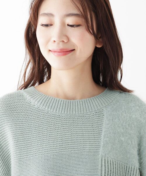 SHOO・LA・RUE（シューラルー）の「◆パッチワーク風デザインニットプルオーバー（ニット/セーター・レディース・ライトグリーン/ナチュラル/ダークブラウン・00）」の14枚目の写真