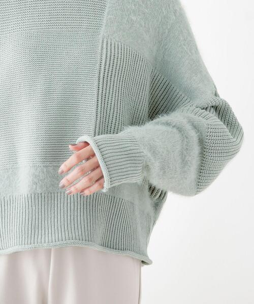 SHOO・LA・RUE（シューラルー）の「◆パッチワーク風デザインニットプルオーバー（ニット/セーター・レディース・ライトグリーン/ナチュラル/ダークブラウン・00）」の13枚目の写真