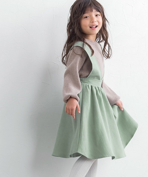 lulpini（ルルピー二）の「kids　コーデュロイ2wayジャンパースカート（スカート・キッズ・ピンク/ミント・S/M/L）」の2枚目の写真