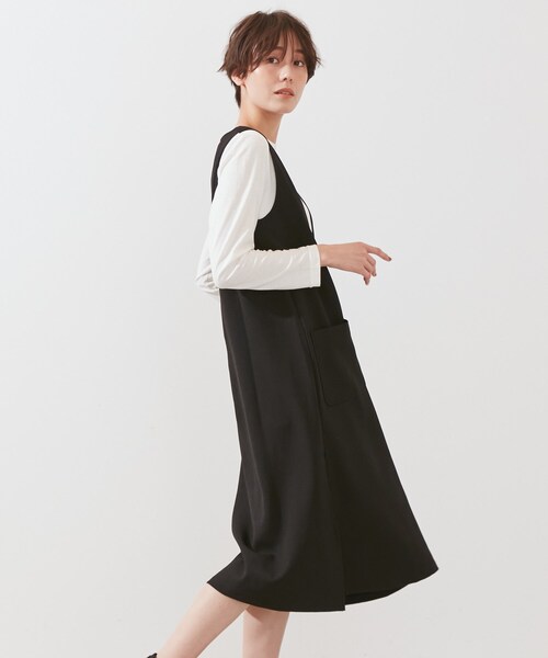 SHOO・LA・RUE(シューラルー)の「◆【2点セット】ウール調ロングジャンドレ(スカート・レディース・ブラック/ダークブラウン/ベージュ・02/03/04)」の14枚目の写真