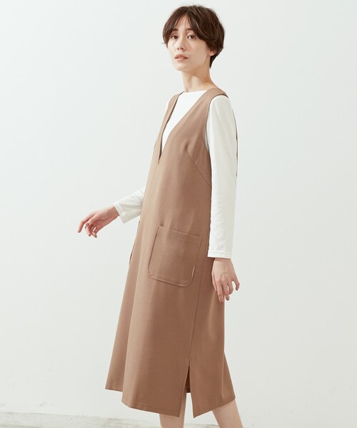 SHOO・LA・RUE(シューラルー)の「◆【2点セット】ウール調ロングジャンドレ(スカート・レディース・ブラック/ダークブラウン/ベージュ・02/03/04)」の7枚目の写真