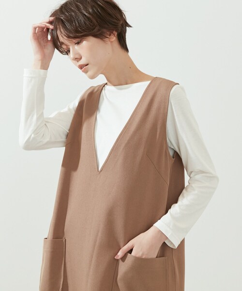 SHOO・LA・RUE(シューラルー)の「◆【2点セット】ウール調ロングジャンドレ(スカート・レディース・ブラック/ダークブラウン/ベージュ・02/03/04)」の9枚目の写真