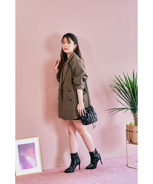 Mafmof（マフモフ）の「Mafmof(マフモフ) リングピンヒールショート ブーツ（ブーツ・レディース・ブラック/ブラック系その他/ブラウン・L/M/S/LL）」の11枚目の写真