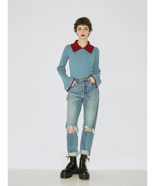 jouetie（ジュエティ）の「バイカラーニット【WEB限定】（ニット/セーター・レディース・ブラック/ブルー/パープル・MEDIUM）」の10枚目の写真