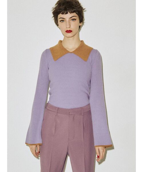 jouetie（ジュエティ）の「バイカラーニット【WEB限定】（ニット/セーター・レディース・ブラック/ブルー/パープル・MEDIUM）」の8枚目の写真