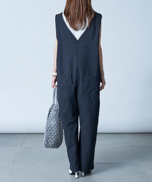 SETUP7(セットアップセブン)の「【SETUP7】ジップアップジャンプスーツ KNF(サロペット/オーバーオール・レディース・ホワイト/ブラック・FREE)」の5枚目の写真