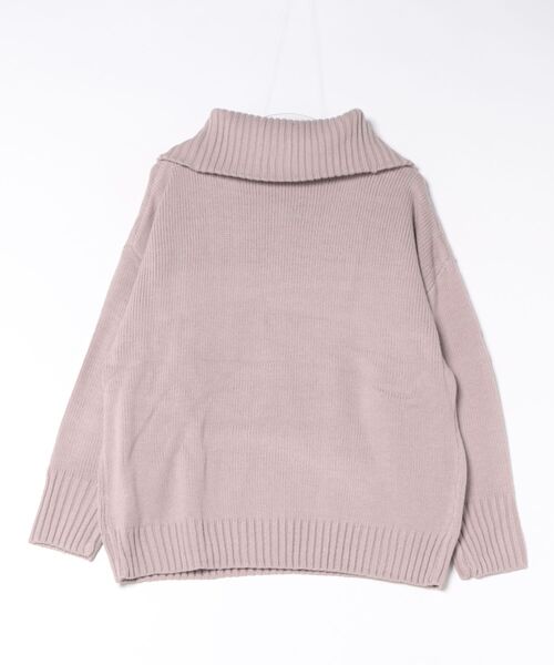 STYLEBLOCK(スタイルブロック)の「ハーフZIPニットプルオーバー(ニット/セーター・レディース・モカ/ブラック/ピンク/オフホワイト・M)」の5枚目の写真
