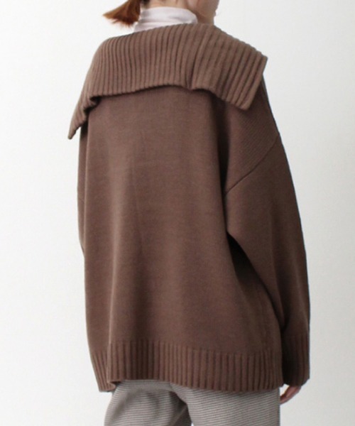 STYLEBLOCK(スタイルブロック)の「ハーフZIPニットプルオーバー(ニット/セーター・レディース・モカ/ブラック/ピンク/オフホワイト・M)」の9枚目の写真