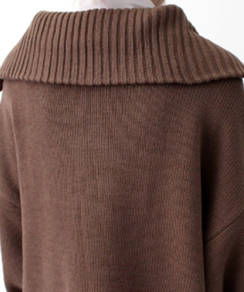 STYLEBLOCK(スタイルブロック)の「ハーフZIPニットプルオーバー(ニット/セーター・レディース・モカ/ブラック/ピンク/オフホワイト・M)」の10枚目の写真