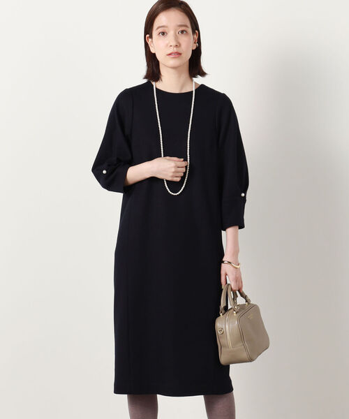 セール】パール付き圧縮ウールワンピース（ワンピース）｜NOLLEY'S