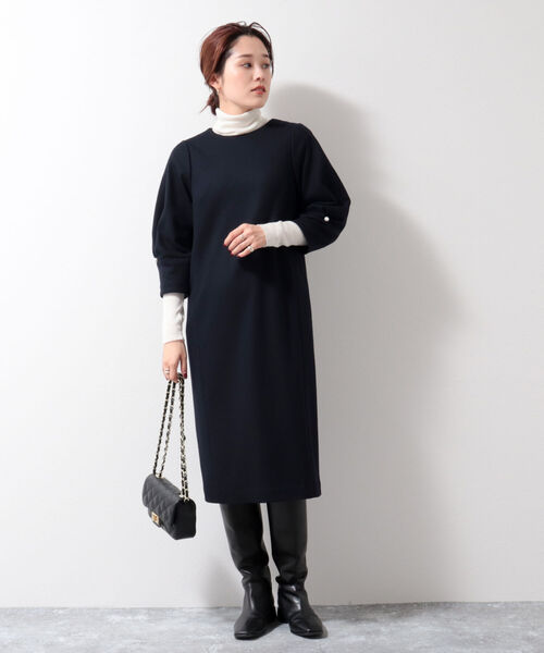 セール】パール付き圧縮ウールワンピース（ワンピース）｜NOLLEY'S