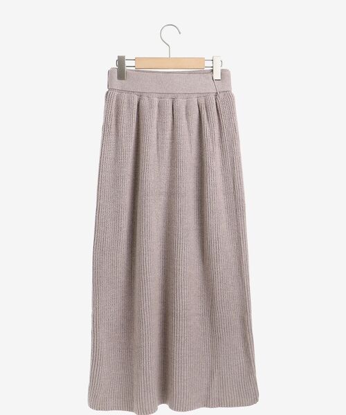 MAJESTIC LEGON（マジェスティックレゴン）の「ベルト付きケーブルロングスカート（スカート・レディース・ブラック/ベージュ/アイボリー/グレー・MEDIUM）」の5枚目の写真