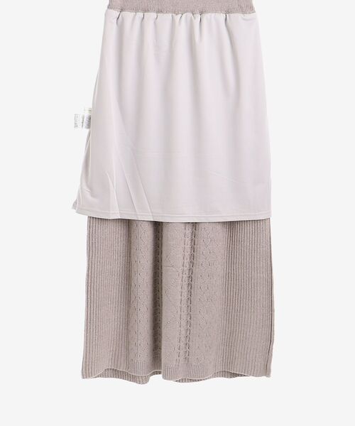 MAJESTIC LEGON（マジェスティックレゴン）の「ベルト付きケーブルロングスカート（スカート・レディース・ブラック/ベージュ/アイボリー/グレー・MEDIUM）」の8枚目の写真