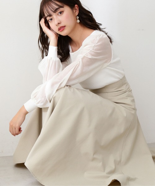 PROPORTION BODY DRESSING（プロポーションボディドレッシング）の「シアースリーブリブニット / 1212170201（ニット/セーター・レディース・ホワイト系その他/パープル系その他/ブラック・MEDIUM/SMALL）」の2枚目の写真