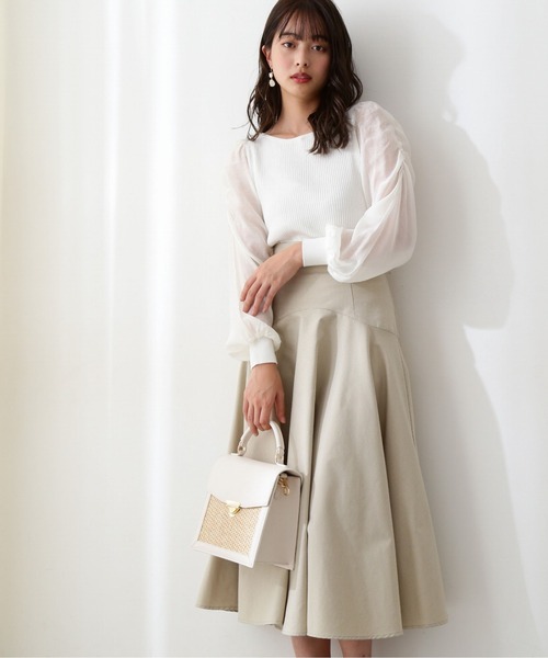 PROPORTION BODY DRESSING（プロポーションボディドレッシング）の「シアースリーブリブニット / 1212170201（ニット/セーター・レディース・ホワイト系その他/パープル系その他/ブラック・MEDIUM/SMALL）」の5枚目の写真