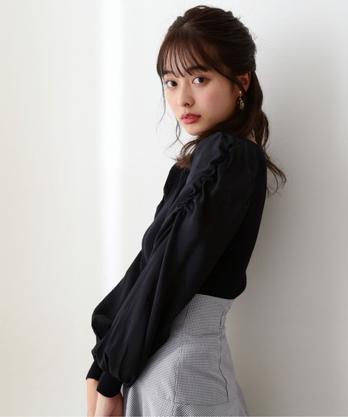 PROPORTION BODY DRESSING（プロポーションボディドレッシング）の「シアースリーブリブニット / 1212170201（ニット/セーター・レディース・ホワイト系その他/パープル系その他/ブラック・MEDIUM/SMALL）」の6枚目の写真