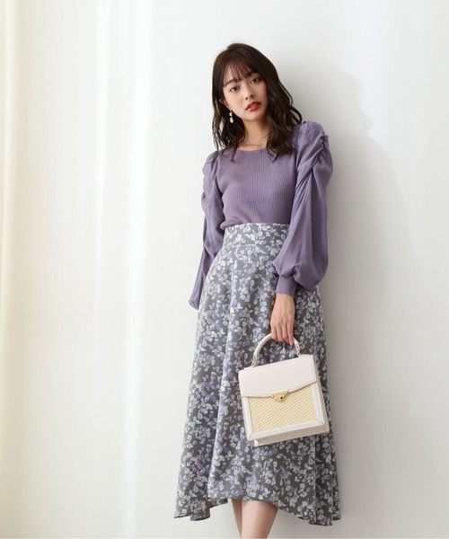 PROPORTION BODY DRESSING（プロポーションボディドレッシング）の「シアースリーブリブニット / 1212170201（ニット/セーター・レディース・ホワイト系その他/パープル系その他/ブラック・MEDIUM/SMALL）」の9枚目の写真