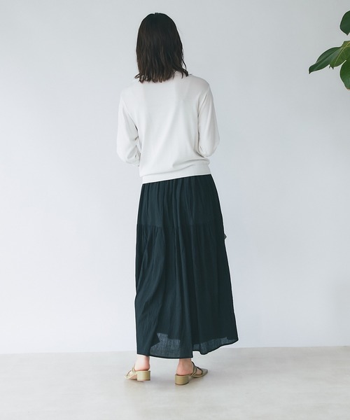 un dix cors(アンディコール)の「これ一枚で決まる 5分袖ニットプルオーバー(ニット/セーター・レディース・ホワイト/ブラック/チャコールグレー/グリーン/イエロー/ピンク・FREE)」の9枚目の写真