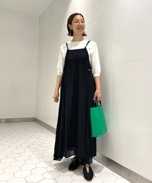 un dix cors(アンディコール)の「これ一枚で決まる 5分袖ニットプルオーバー(ニット/セーター・レディース・ホワイト/ブラック/チャコールグレー/グリーン/イエロー/ピンク・FREE)」の15枚目の写真