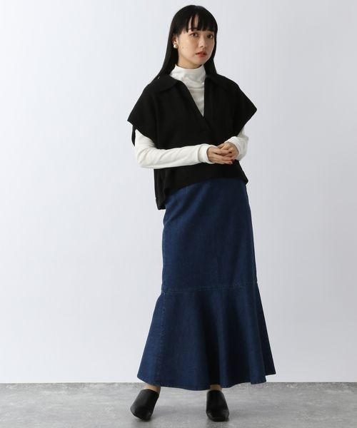 LOWRYS FARM（ローリーズファーム）の「スキッパーチビベスト　263037（ベスト・レディース・ブラック/オフホワイト/ピンク・FREE）」の5枚目の写真