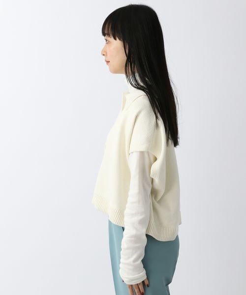 LOWRYS FARM（ローリーズファーム）の「スキッパーチビベスト　263037（ベスト・レディース・ブラック/オフホワイト/ピンク・FREE）」の9枚目の写真