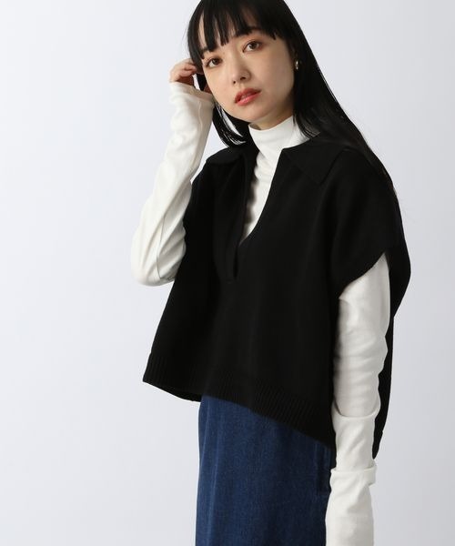 LOWRYS FARM（ローリーズファーム）の「スキッパーチビベスト　263037（ベスト・レディース・ブラック/オフホワイト/ピンク・FREE）」の21枚目の写真