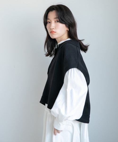 LOWRYS FARM（ローリーズファーム）の「スキッパーチビベスト　263037（ベスト・レディース・ブラック/オフホワイト/ピンク・FREE）」の19枚目の写真