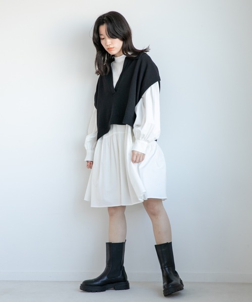 LOWRYS FARM（ローリーズファーム）の「スキッパーチビベスト　263037（ベスト・レディース・ブラック/オフホワイト/ピンク・FREE）」の18枚目の写真