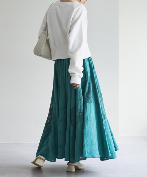 DISCOAT（ディスコート）の「レリーナスカート（スカート・レディース・ホワイト/ブラック/グリーン・FREE）」の3枚目の写真