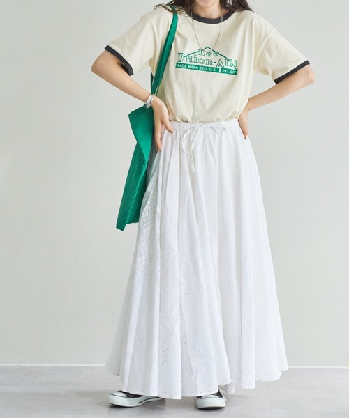 DISCOAT（ディスコート）の「レリーナスカート（スカート・レディース・ホワイト/ブラック/グリーン・FREE）」の4枚目の写真