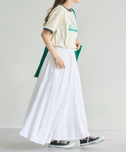 DISCOAT（ディスコート）の「レリーナスカート（スカート・レディース・ホワイト/ブラック/グリーン・FREE）」の5枚目の写真