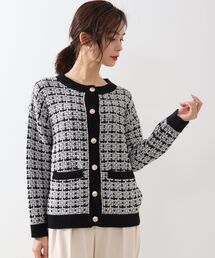 DRESKIP | 新作バイカラーニットツイードニットカーディガン(カーディガン/ボレロ)
